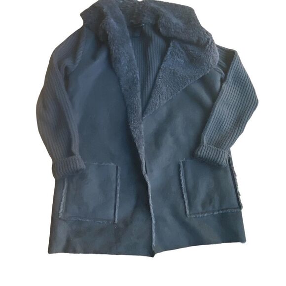 Grace Elements Faux Fur Suede Sweater Jacket Sz S - Picture 1 of 8